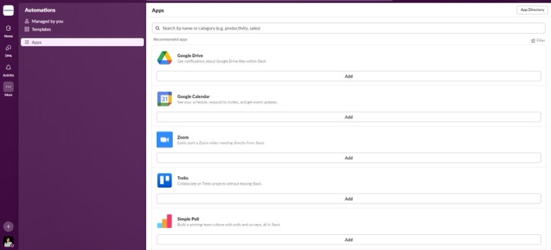 Slack app integration