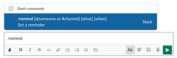 Slack reminders