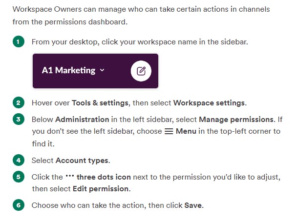 Slack Manage Channel Permissions